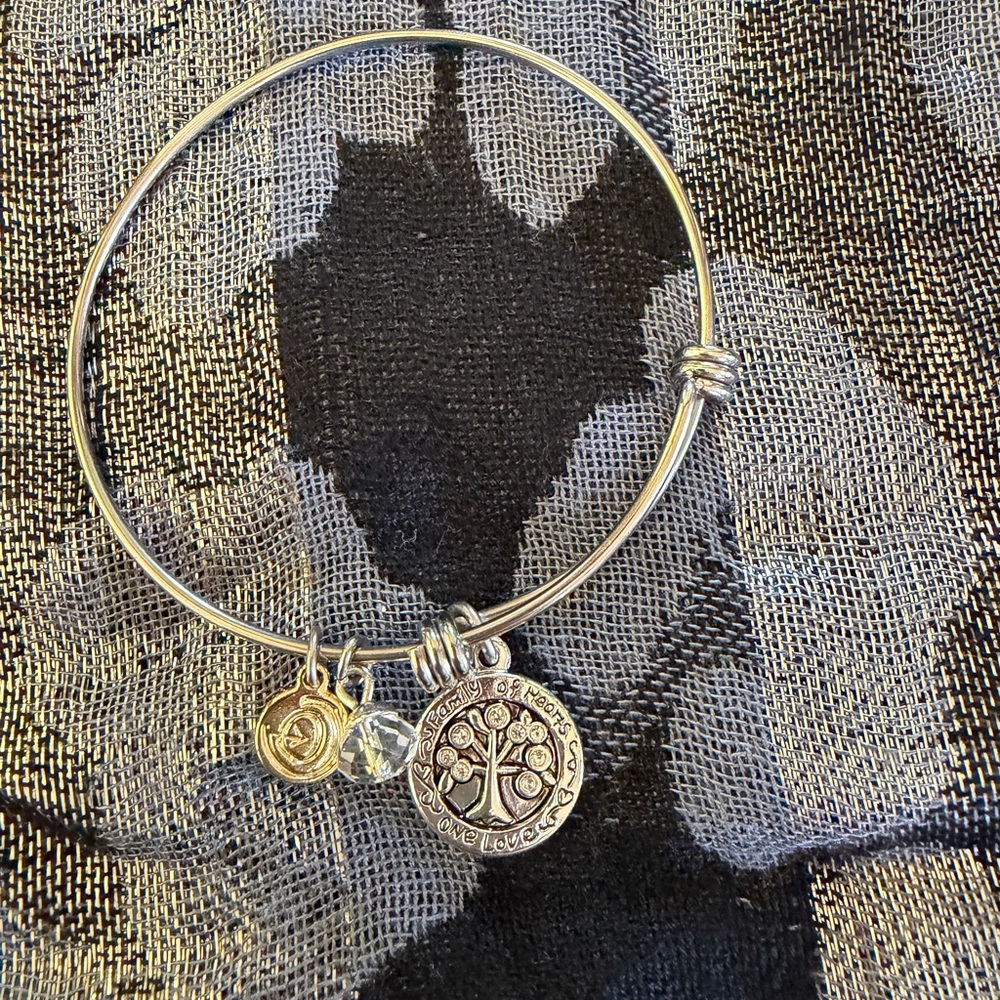 Silver Charm Bangle Bracelet